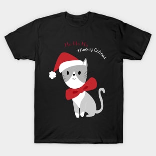 Meowy Catmas, Merry Christmas Pun T-Shirt